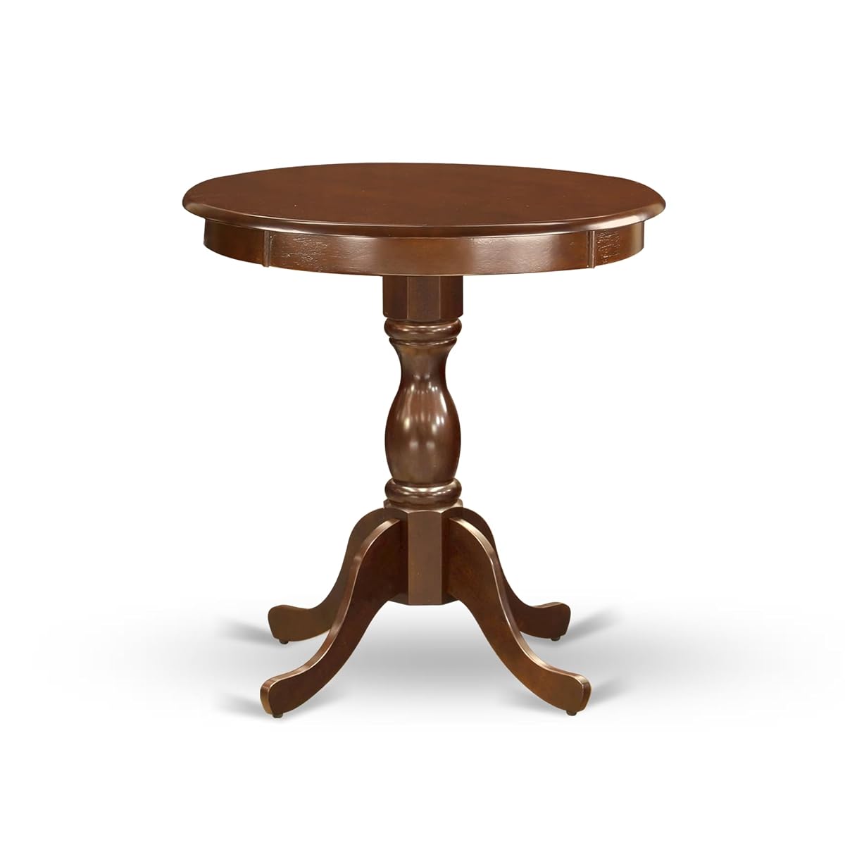 EST-MAH-TP Eden Modern Dining Table - a Round Kitchen Table Top with Pedestal Base, 30x30 Inch, Mahogany