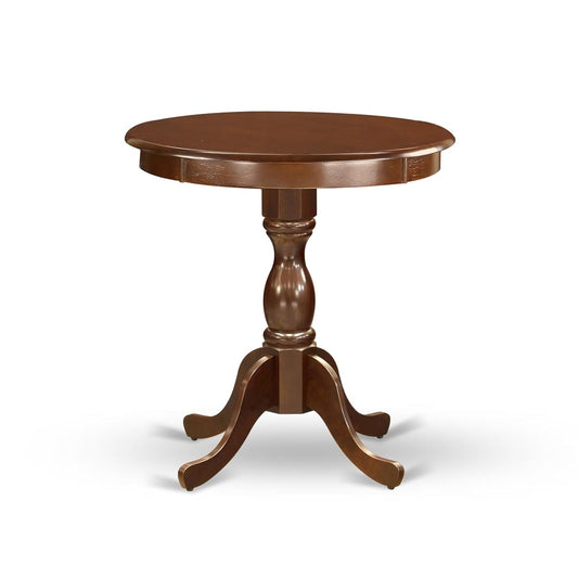 EST-MAH-TP Eden Modern Dining Table - a Round Kitchen Table Top with Pedestal Base, 30x30 Inch, Mahogany