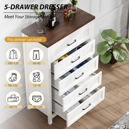 5 Drawer Dresser for Bedroom, view 4