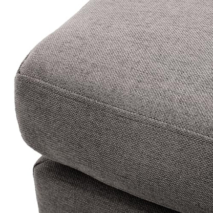 Foot Rest Ottoman Fabric Upholstered Foot Stool Birch Wood Leg Multi Purpose Padded Seat for Living Room Bedroom Office Grey