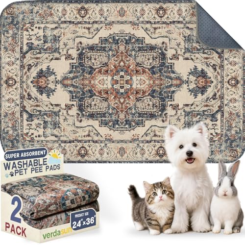 Washable Pee Pads for Dogs 24"x36" 2 Pack Reusable Puppy Potty Pad, view 2