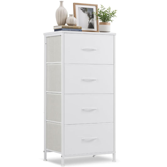 4 Drawers Dresser for Bedroom Fabric Storage Tower with Wooden Top