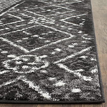 SAFAVIEH Adirondack Collection Accent Rug - 2'6" x 4', Black & Silver, Moroccan Boho Distressed Design, Non-Shedding & Easy Care, Ideal for High Traffic Areas in Foyer, Living Room, Bedroom (ADR111C)