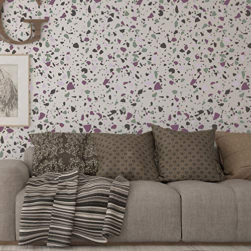 Wall Painting Stencil Large Size, 23,2”x37,4” Terrazzo Spots Retro Reusable Plastic Template, Geometric Pattern Wallpaper, DIY Home Decor Craft Wood Floor Furniture