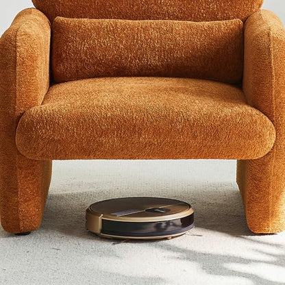 33.86" Accent Chairs, Modern Velvet Fabric Arm Chair Comfy Upholstered Armchair Leisure Single Sofa Chair with a Waist Pillow for Bedroom, Office and Living Room (Orange, 33.86")