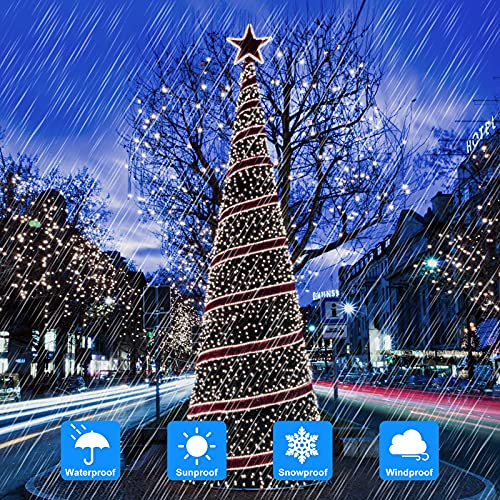 Extra-long 288FT 800 LED Solar Fairy String Lights, 4-Pack 72FT 200 LED Outdoor Twinkle Lights Waterproof 8 Lighting Modes Cool White Silver Wire Lights for Deck Backyard Tree Garden Fence Pool Party