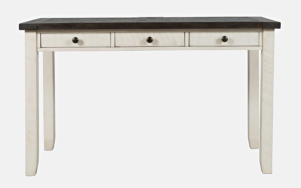 Jofran Madison County Solid Pine Wood Farmhouse Desk with USB Charging