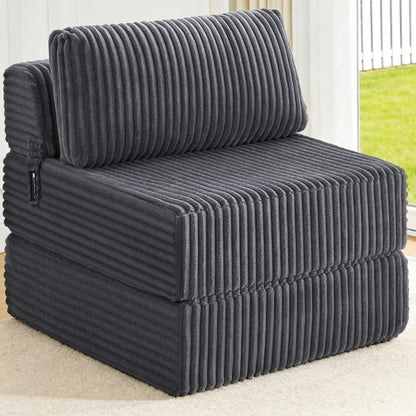 Folding Sofa Bed Convertible 4 in 1 Sleeper Chair Gray Single