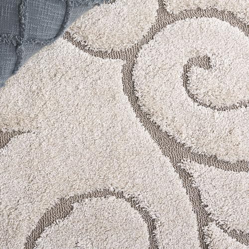SAFAVIEH Florida Shag Rug 3'3"x5'3", Soft Plush Cream & Beige SG455-1113, view 6