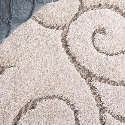 SAFAVIEH Florida Shag Rug 3'3"x5'3", Soft Plush Cream & Beige SG455-1113, view 6