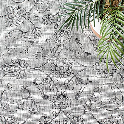SAFAVIEH Courtyard Collection 2' x 3'7" Grey/Black CY8680 Indoor/ Outside Waterproof Easy cleansingPatio Backyard Mudroom Accent Mat