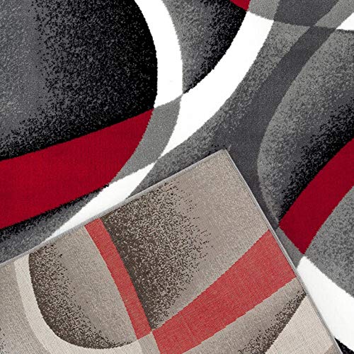 2305 Gray 4 ft x 5 ft Modern Abstract Area Rug | Modern Carpet for Living Room