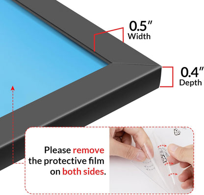 8X10 Picture Frame for Wall Display, 8X10 Black Picture Frame with HD Plexiglas, 8 X 10 Poster Frame 1 Pack, Display Frame for Vertical or Horizontal, Classic Collection