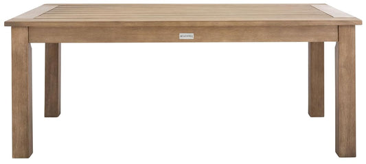 Natural eucalyptus wood slatted outdoor coffee table