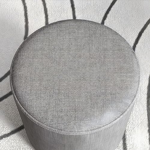 Home Pouf Ottoman, Contemporary Footstool Ottoman Fabric Upholstered Foot Rest Foot Stool Poufs for Bedroom Living Room Home Furniture, 11" L x 11" W x 14" H (Light Gray, 2 Piece Set)