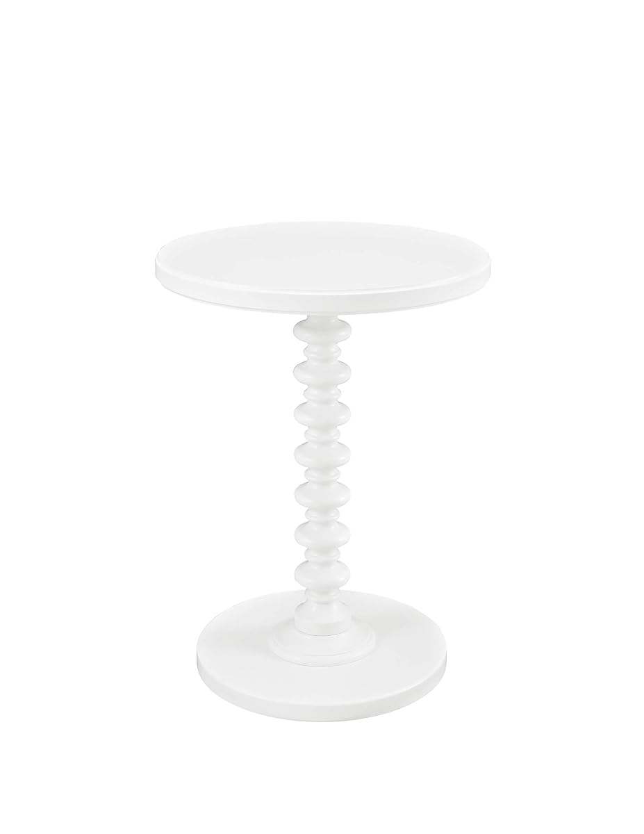 Powell Furniture Powell Round Spindle, White Table 17 x 22.25 x 17