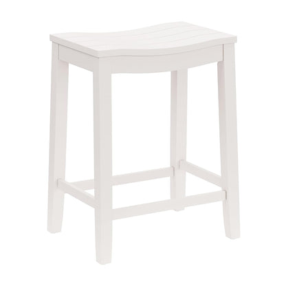 Furniture Fiddler Backless Counter Height Saddle Stool, White