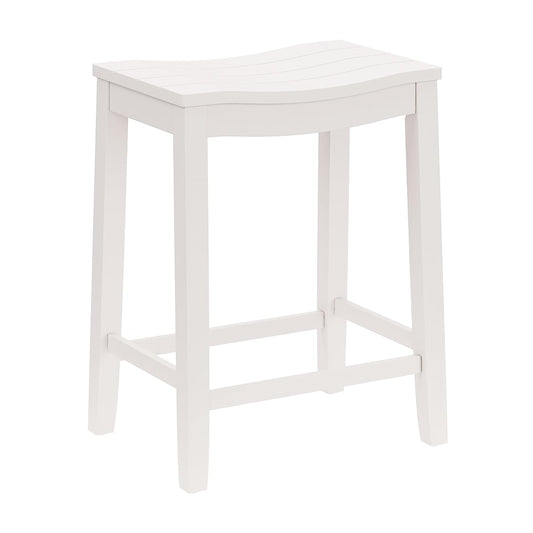 Furniture Fiddler Backless Counter Height Saddle Stool, White
