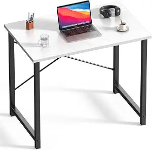 32 Inch Small Computer Desk, Home Office Desks for Bedroom, White, view 2