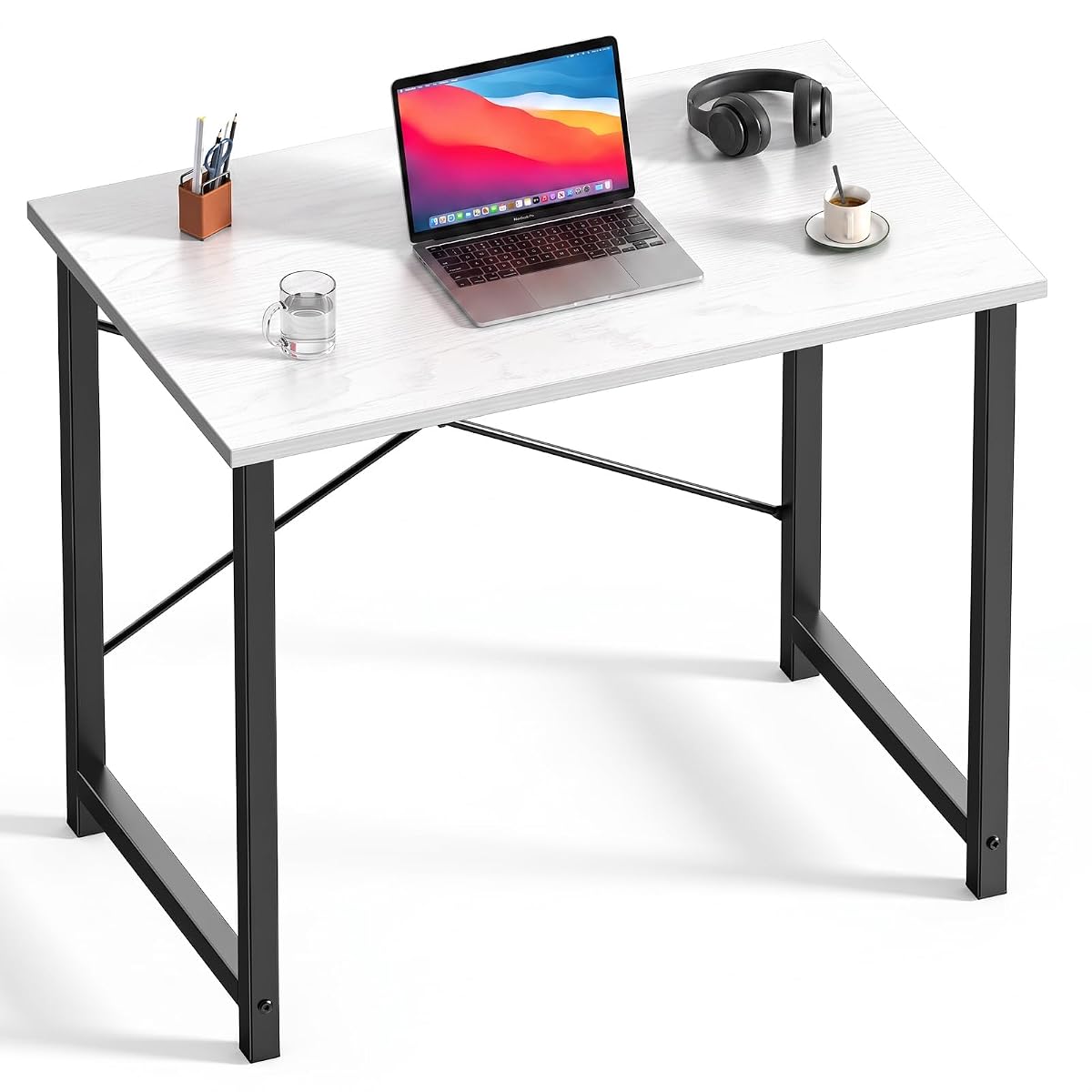 32 Inch Small Computer Desk, Home Office Desks for Bedroom, White