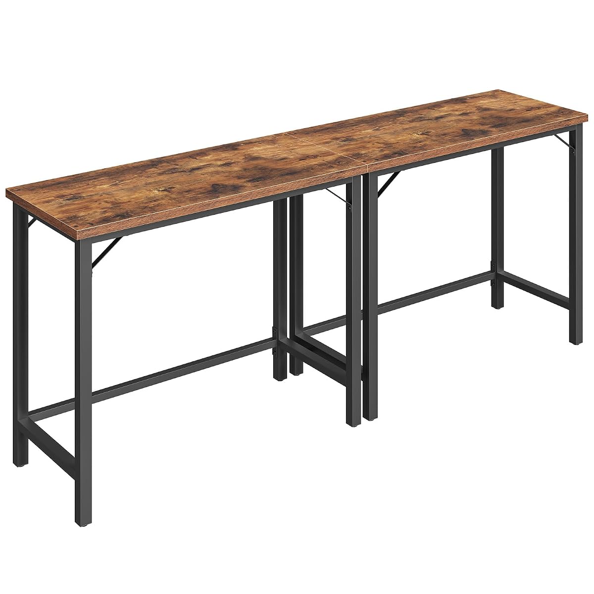 Narrow Bar Table, 63-Inch Pub Table for Dining Room, Counter Bar Tables with Sturdy Metal Frame, Connectable Bar Table, Multifunctional Console Table, Rustic Brown BTHR1601