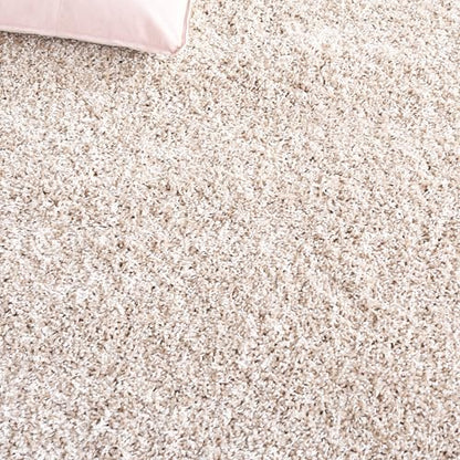 SAFAVIEH California Shag Collection Area Rug - 6'7" x 9'6", Beige, Non-Shedding & Easy to Clean, Ultra Plush Thick Pile, Ideal for Living Room, Bedroom, Dining Space (SG151-1313)