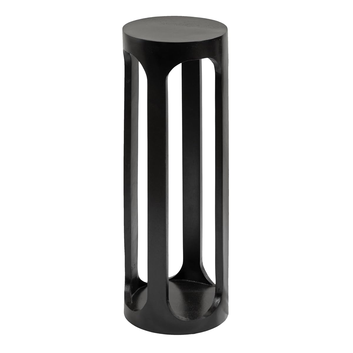 Dahl Modern Wooden Round Drink Table; 8 x 23; Black; Transitional Circle Wood Accent Pedestal Table for Living Room Plant Stand or Small Bedroom Nightstand