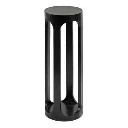 Dahl Modern Wooden Round Drink Table; 8 x 23; Black; Transitional Circle Wood Accent Pedestal Table for Living Room Plant Stand or Small Bedroom Nightstand