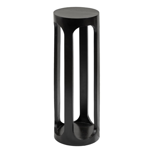 Dahl Modern Wooden Round Drink Table; 8 x 23; Black; Transitional Circle Wood Accent Pedestal Table for Living Room Plant Stand or Small Bedroom Nightstand