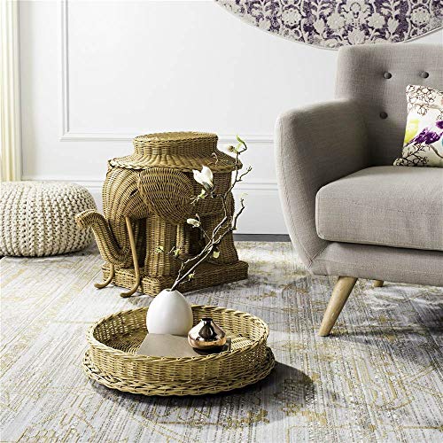SAFAVIEH Home Collection – Balford Rattan Storage Accent Table with Tray, Fully Assembled, Natural Modern Side Table for Living Room (SEA7038A)