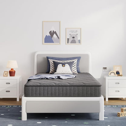8 Inch Twin Mattress, Medium Firm Hybrid Mattress in a Box