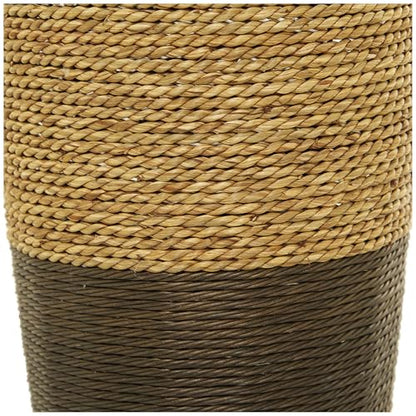 Deco 79 Seagrass Handmade Decorative Vase Tall Woven Floor Centerpiece Vase, Vase for Home Decoration 11" x 11" x 33", Brown
