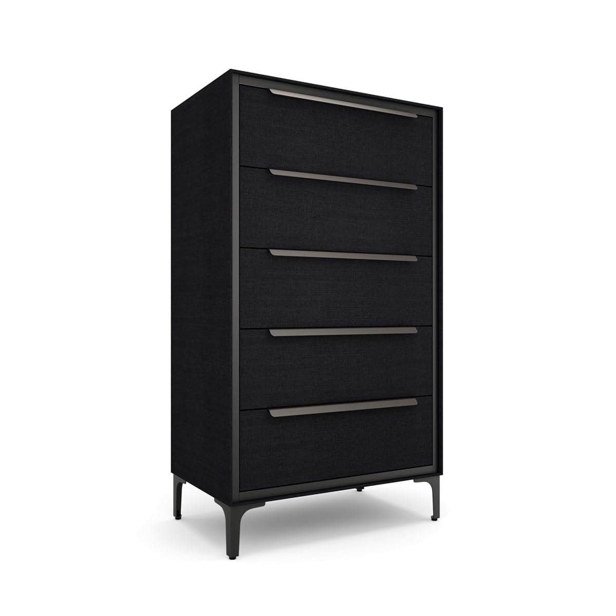 Naima 5-Drawer Premium Fabric Dresser for Bedroom, Waterproof, Black