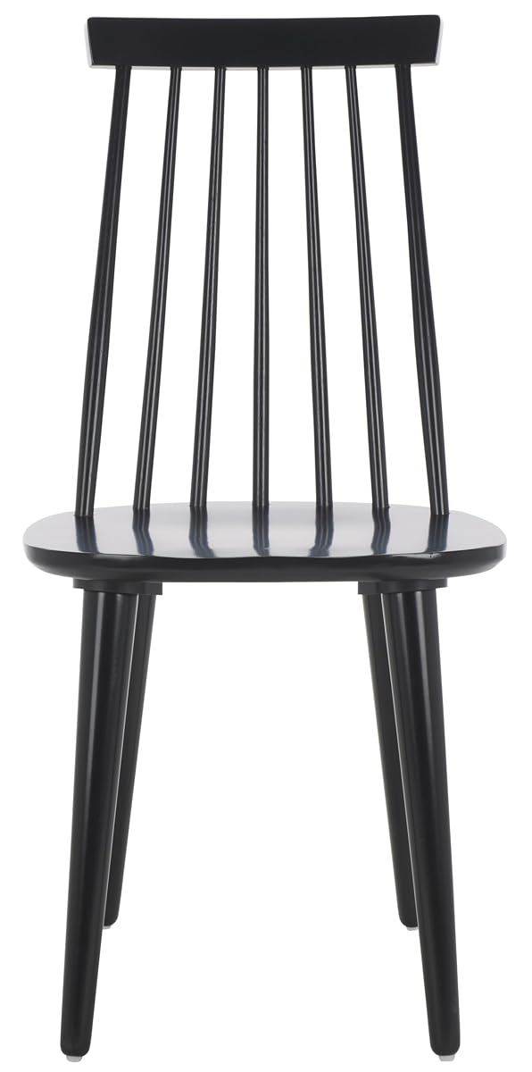 SAFAVIEH Furniture - Burris Side Chair Set of 2 - Black - Solid Wood - Modern Clean-Line Design - Ideal for Dining Room, Kitchen, Living Room, 17.7" Seat Height (AMH8511A-SET2)