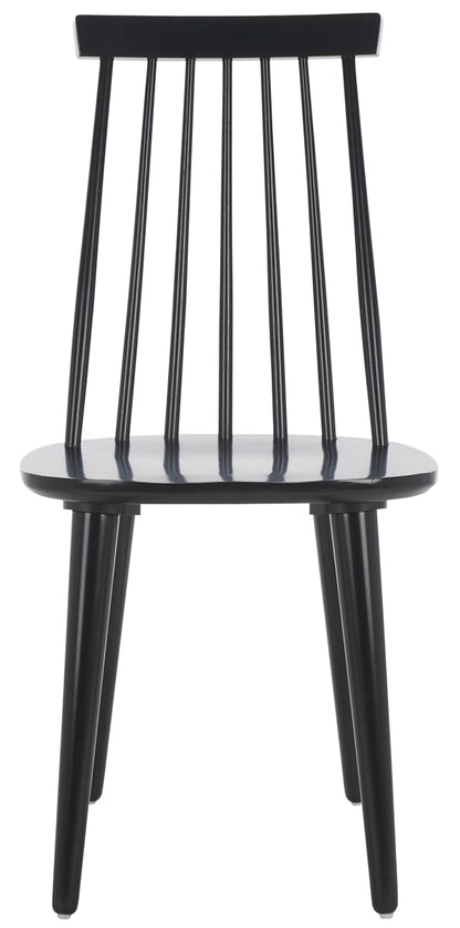 SAFAVIEH Furniture - Burris Side Chair Set of 2 - Black - Solid Wood - Modern Clean-Line Design - Ideal for Dining Room, Kitchen, Living Room, 17.7" Seat Height (AMH8511A-SET2)