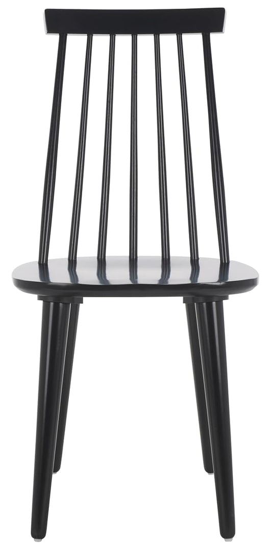 SAFAVIEH Furniture - Burris Side Chair Set of 2 - Black - Solid Wood - Modern Clean-Line Design - Ideal for Dining Room, Kitchen, Living Room, 17.7" Seat Height (AMH8511A-SET2)