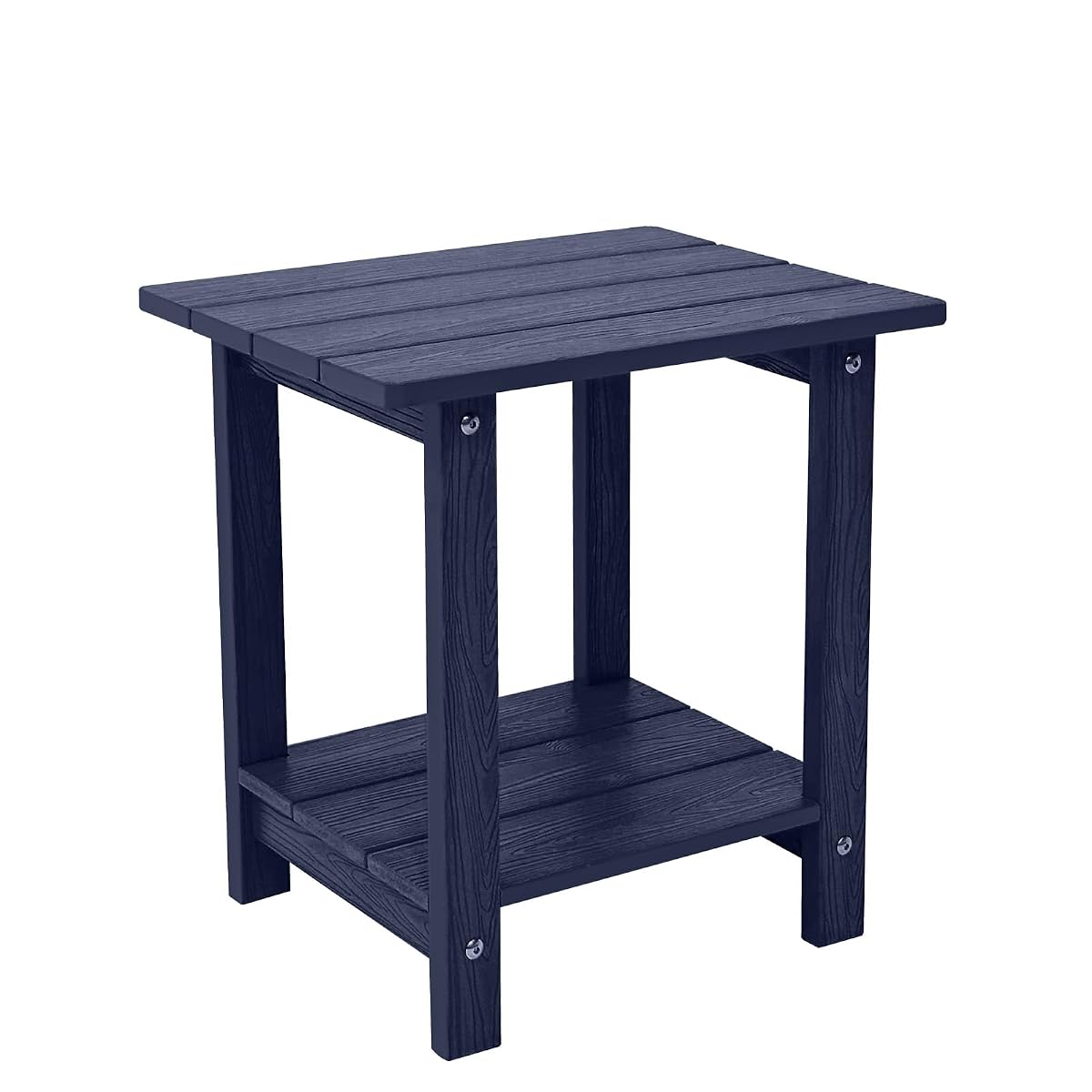 Outdoor Side Table, Weather Resistant Double Small Adirondack Side Table, Outdoor Indoor End Table for Adirondack Chair, 17" Patio Table for Pool, Deck and Porch, Deep Blue