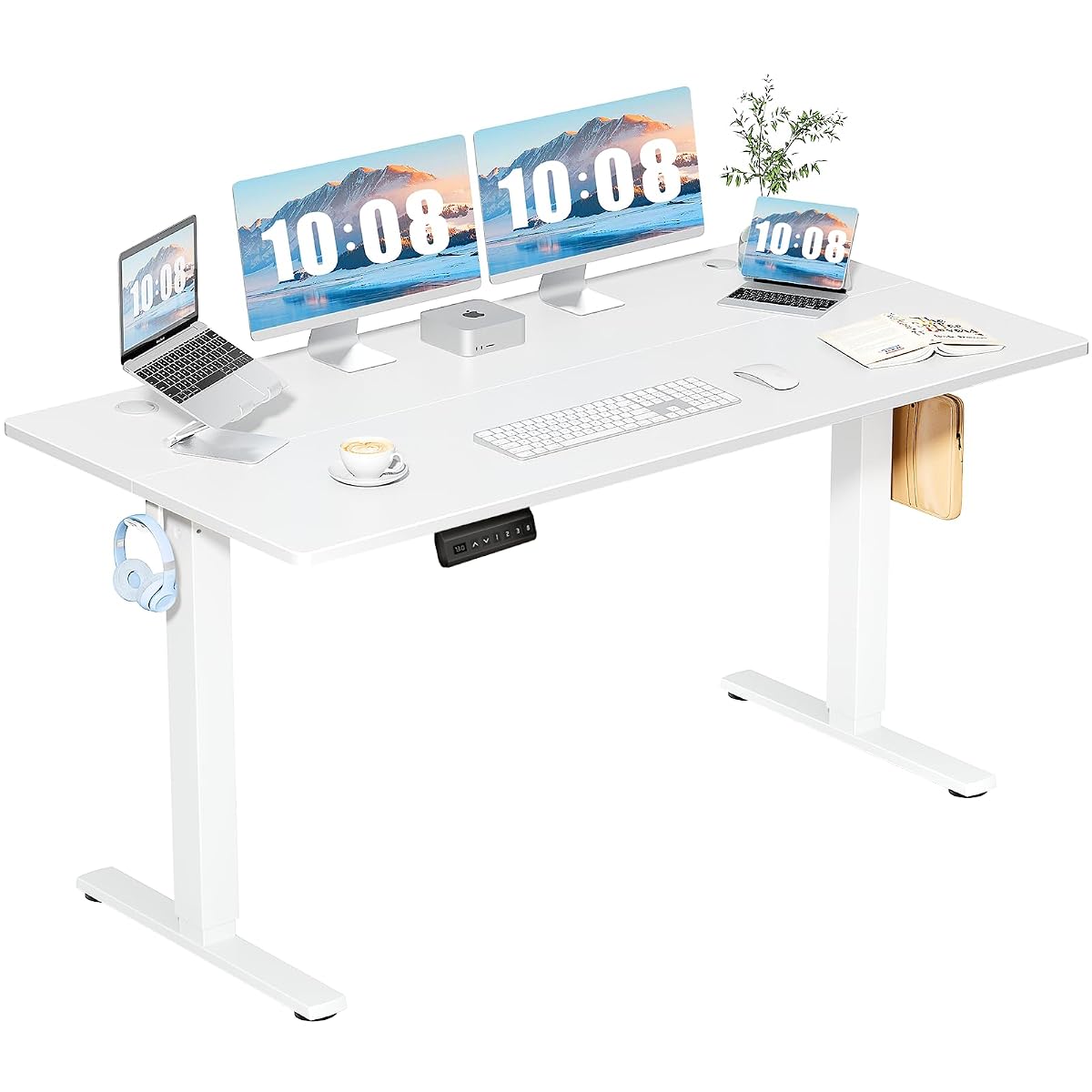 63 Inch Electric Standing Desk, Memory Adjustable Home Office Desk