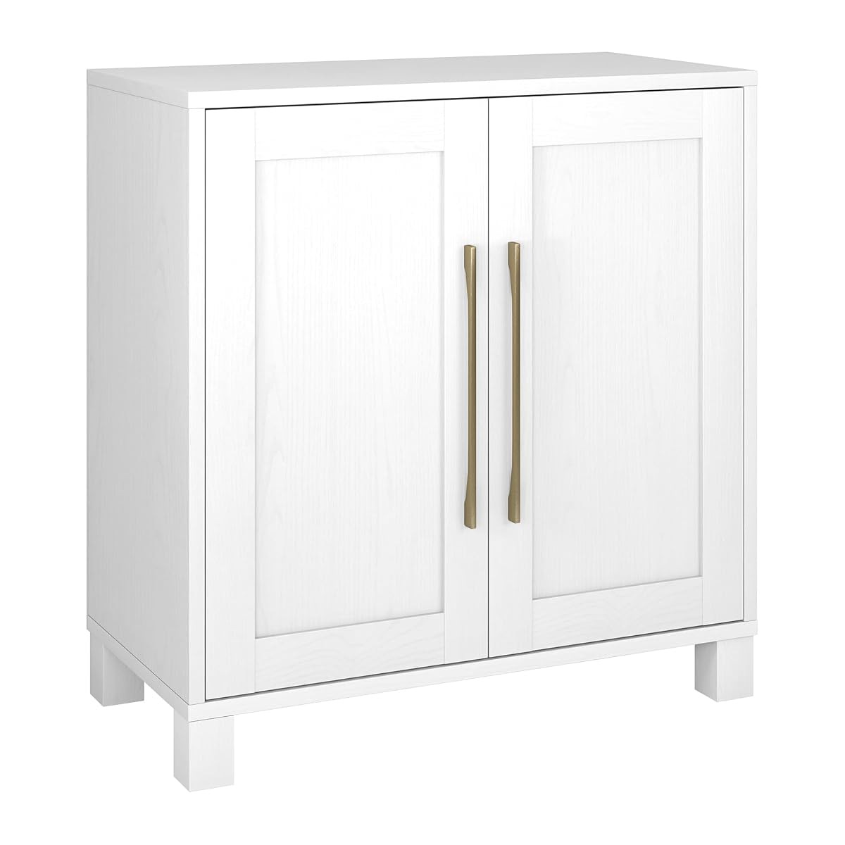 28" Wooden Accent Cabinet, Modern Sideboard Buffet Cabinet with 2 Doors and an Adjustable Shelf for Living Room, Dining Room, Bedroom or Entryway, Cloud White