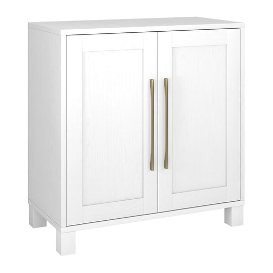 28" Wooden Accent Cabinet, Modern Sideboard Buffet Cabinet with 2 Doors and an Adjustable Shelf for Living Room, Dining Room, Bedroom or Entryway, Cloud White