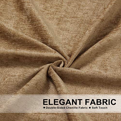 Coffee Thick Chenille Waterfall Swag Valance for Living Room Kitchen Valance Curtains,Pack of 1(Coffee, 30" W x 22" L)