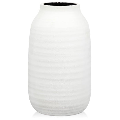 Farmhouse Ceramic Flowers Vase Home Indoor Decor, Modern Living Room Kitchen Table Vases, Dining Bedroom Bathroom Decorations for Office Coffee Desk Book Shelf Fireplace (9.4” Tall)