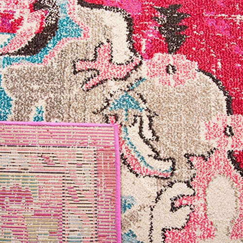 SAFAVIEH Monaco Area Rug 8x10, Large Pink & Multi MNC243D, view 3