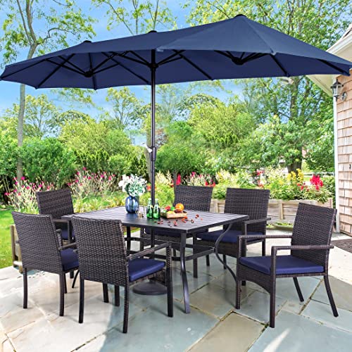 Patio Wicker Chair Set of 2, Outdoor Modern PE Rattan Armchair with Removable Cushions for Deck, Porch, Balcony