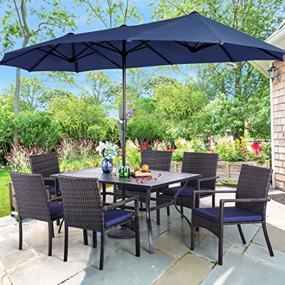Patio Wicker Chair Set of 2, Outdoor Modern PE Rattan Armchair with Removable Cushions for Deck, Porch, Balcony