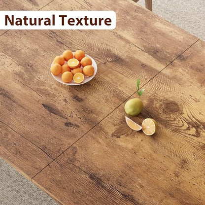 Industrial Dining Table for 6-8 People, 78.7" Long Kitchen Table with Sturdy Metal Frame & Seats 6 Rectangular Counter for Dinner, Kitchen, Office Desk (Only Table)