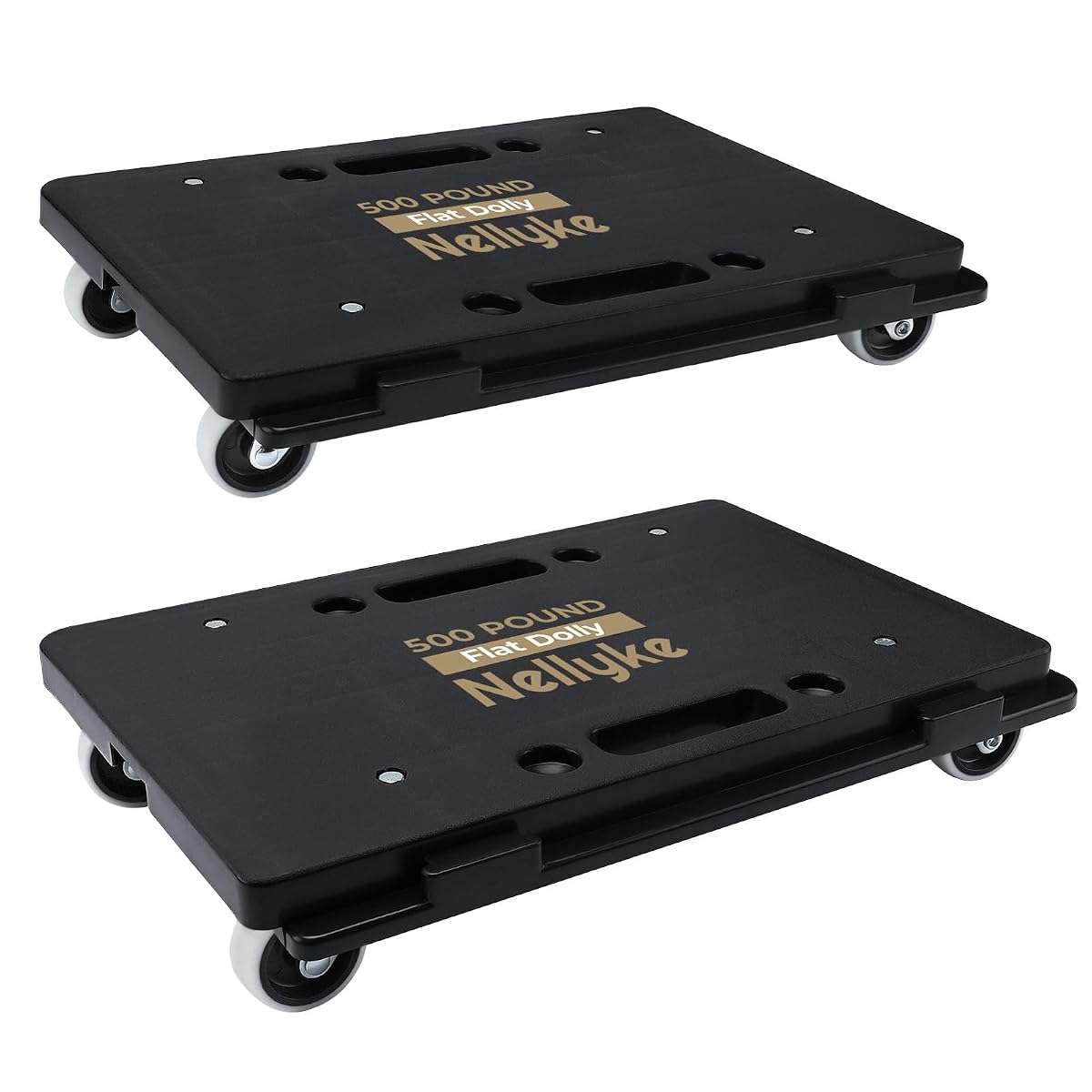 Furniture Dolly, 2 Pack Small Flat Moving Dolly, Furniture Movers with 4 Wheels, 500Lbs Capacity, Connectable and Portable Dollies for Heavy Appliance, Black