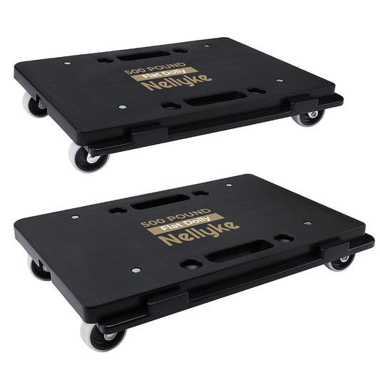 Furniture Dolly, 2 Pack Small Flat Moving Dolly, Furniture Movers with 4 Wheels, 500Lbs Capacity, Connectable and Portable Dollies for Heavy Appliance, Black