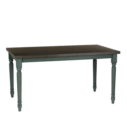 Powell Furniture Willow Dining Table, 35.1/2" x 59" x 30.1/4", Teal & Grey