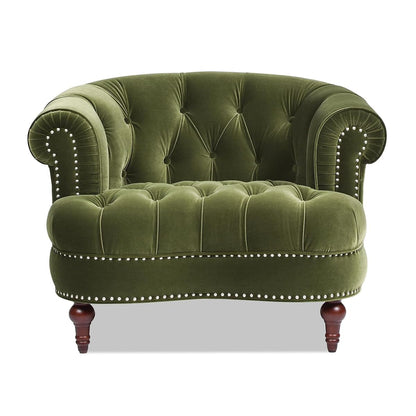 Jennifer Taylor Home La Rosa Victorian Tufted Upholstered Accent Chair Olive Green Performance Velvet